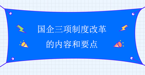 国企三项制度改革内容和要点