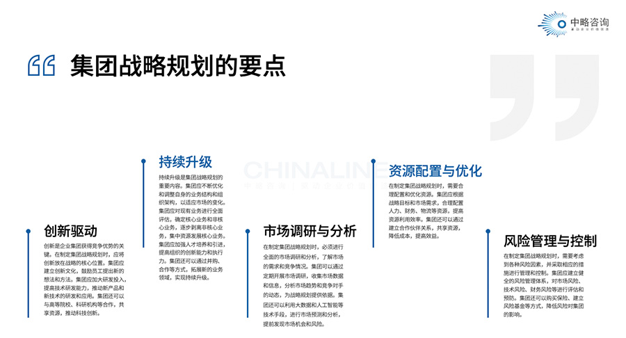 集团战略规划的要点